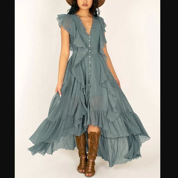 NWT Joyfolie Cass Dress in Island Sage - Picture 3 of 9